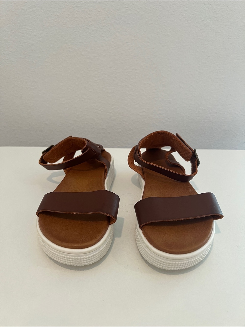 MIA Brown and White Kids Platform Sandals